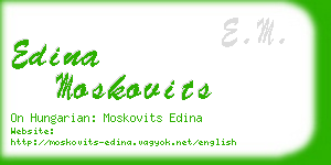 edina moskovits business card